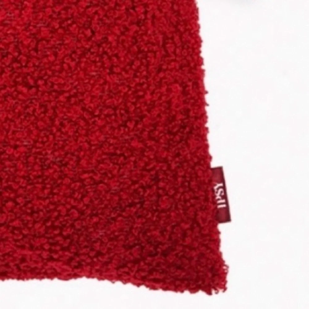Ipsy Red Fuzzy Glam Pouch Bag